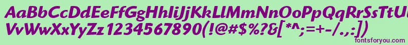 HighlanderItcTtBolditalic Font – Purple Fonts on Green Background