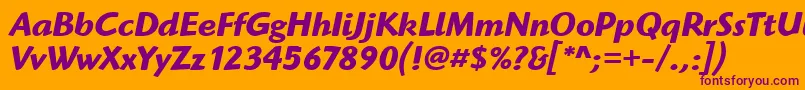 HighlanderItcTtBolditalic Font – Purple Fonts on Orange Background