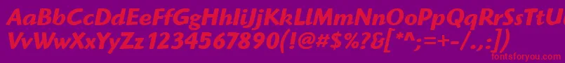 HighlanderItcTtBolditalic Font – Red Fonts on Purple Background