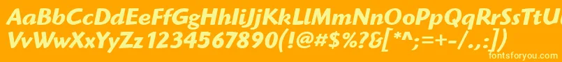 HighlanderItcTtBolditalic Font – Yellow Fonts on Orange Background