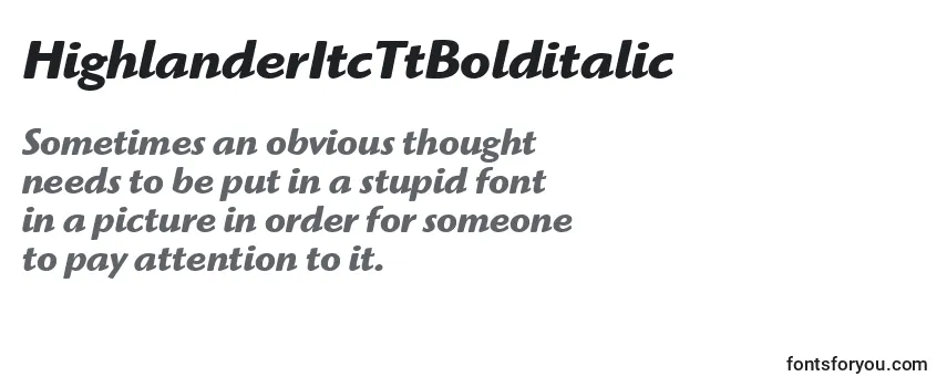 HighlanderItcTtBolditalic Font