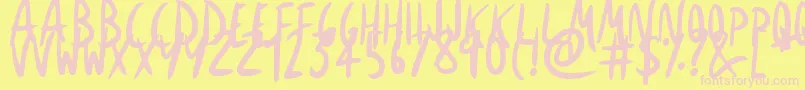 ExpressiveInks Font – Pink Fonts on Yellow Background