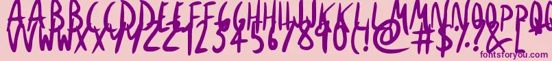 ExpressiveInks-fontti – violetit fontit vaaleanpunaisella taustalla