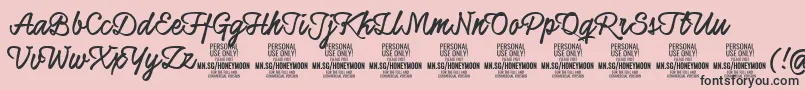 More about HoneymoonupboldPersonal Font HoneymoonupboldPersonal Font – Black Fonts on Pink Background