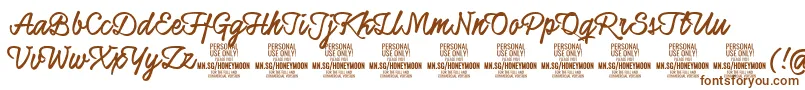 HoneymoonupboldPersonal Font – Brown Fonts on White Background