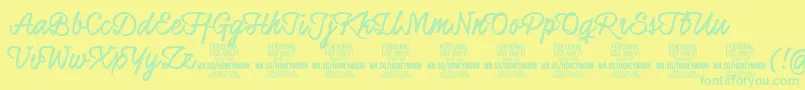 Подробнее о шрифте HoneymoonupboldPersonal Шрифт HoneymoonupboldPersonal – зелёные шрифты на жёлтом фоне