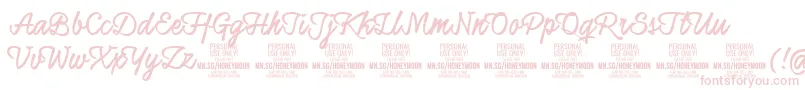 フォントHoneymoonupboldPersonal – 白い背景にピンクのフォント