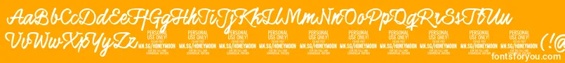 HoneymoonupboldPersonal Font – White Fonts on Orange Background