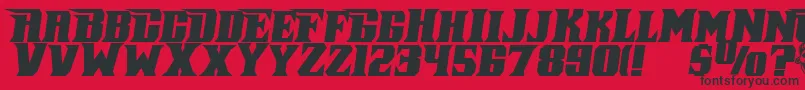 フォントPirateKegItalic – 赤い背景に黒い文字