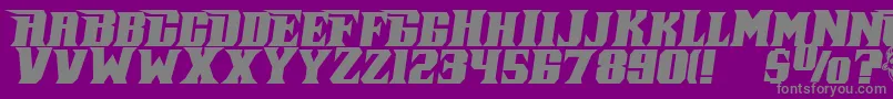 フォントPirateKegItalic – 紫の背景に灰色の文字