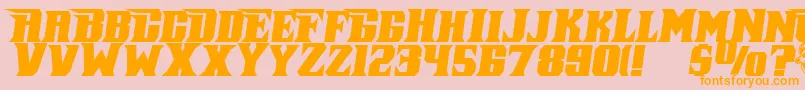 PirateKegItalic Font – Orange Fonts on Pink Background