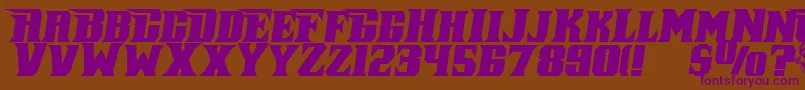 PirateKegItalic Font – Purple Fonts on Brown Background