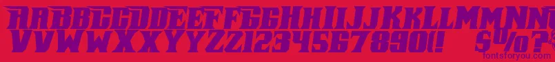 フォントPirateKegItalic – 赤い背景に紫のフォント