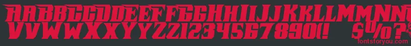 フォントPirateKegItalic – 黒い背景に赤い文字