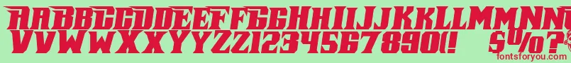 PirateKegItalic Font – Red Fonts on Green Background