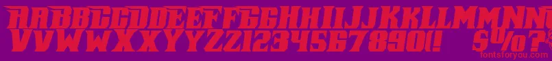 フォントPirateKegItalic – 紫の背景に赤い文字