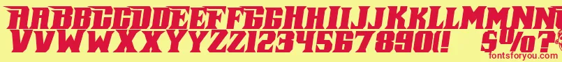 PirateKegItalic Font – Red Fonts on Yellow Background
