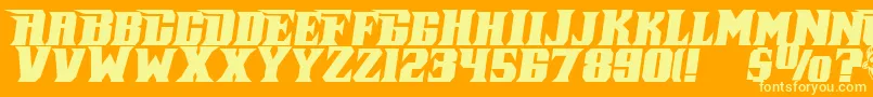 PirateKegItalic Font – Yellow Fonts on Orange Background