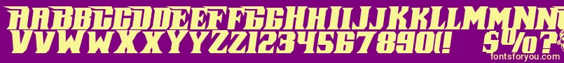 PirateKegItalic Font – Yellow Fonts on Purple Background