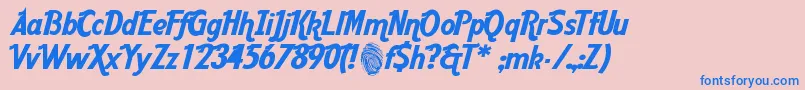 Aardc-Schriftart – Blaue Schriften auf rosa Hintergrund