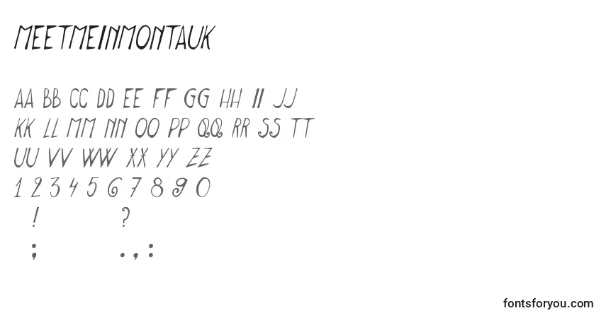 Czcionka MeetMeInMontauk – alfabet, cyfry, specjalne znaki