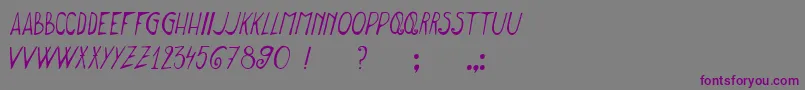 Шрифт MeetMeInMontauk – фиолетовые шрифты на сером фоне