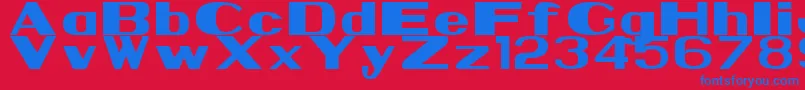 Fonte Nps1935 – fontes azuis em um fundo vermelho