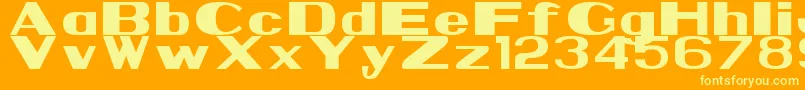 Nps1935 Font – Yellow Fonts on Orange Background