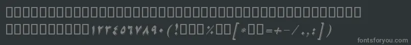 BNikooItalic Font – Gray Fonts on Black Background