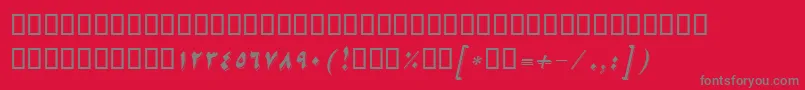 フォントBNikooItalic – 赤い背景に灰色の文字
