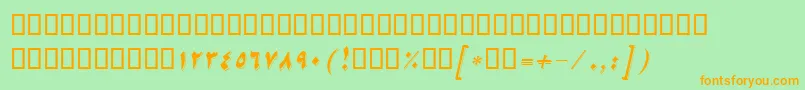 BNikooItalic Font – Orange Fonts on Green Background