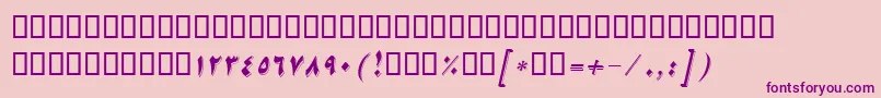 BNikooItalic Font – Purple Fonts on Pink Background