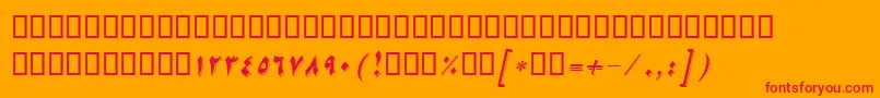 BNikooItalic Font – Red Fonts on Orange Background