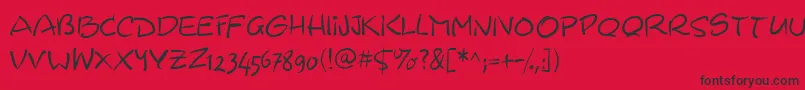 Wacomiqua67 Font – Black Fonts on Red Background