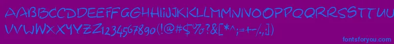 Wacomiqua67 Font – Blue Fonts on Purple Background