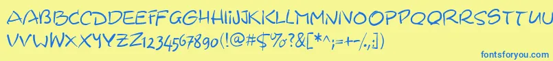 Wacomiqua67 Font – Blue Fonts on Yellow Background