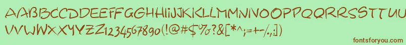 Wacomiqua67 Font – Brown Fonts on Green Background