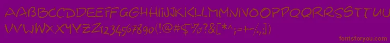 Wacomiqua67 Font – Brown Fonts on Purple Background