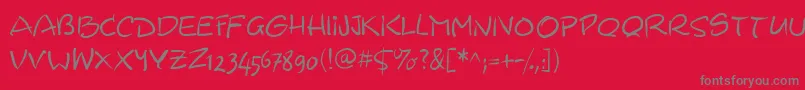Wacomiqua67 Font – Gray Fonts on Red Background