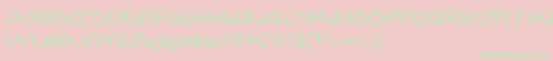 フォントWacomiqua67 – ピンクの背景に緑の文字