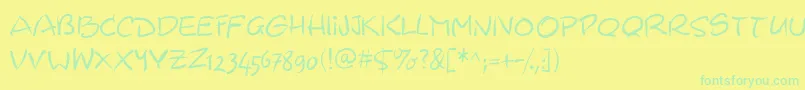 fuente Wacomiqua67 – Fuentes Verdes Sobre Fondo Amarillo