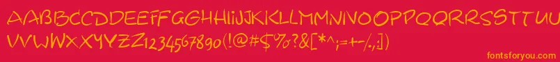 Wacomiqua67 Font – Orange Fonts on Red Background
