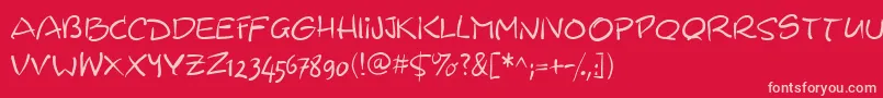 Wacomiqua67 Font – Pink Fonts on Red Background
