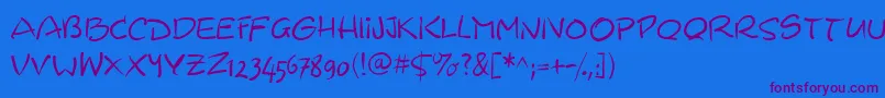 Wacomiqua67 Font – Purple Fonts on Blue Background