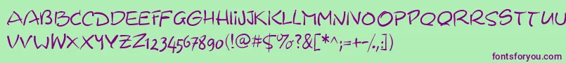 Wacomiqua67 Font – Purple Fonts on Green Background