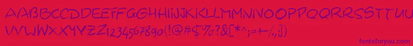Wacomiqua67 Font – Purple Fonts on Red Background
