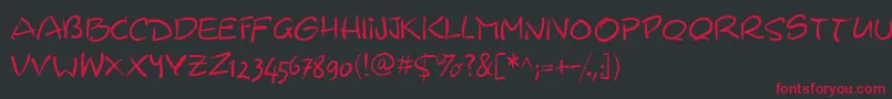Wacomiqua67 Font – Red Fonts on Black Background