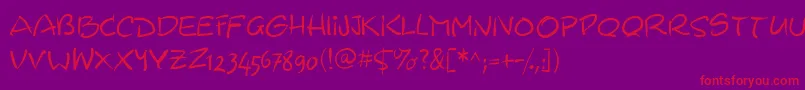 Wacomiqua67 Font – Red Fonts on Purple Background