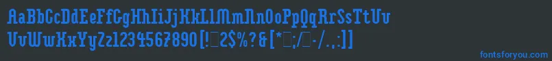 ImpaktLetPlain.1.0-Schriftart – Blaue Schriften auf schwarzem Hintergrund