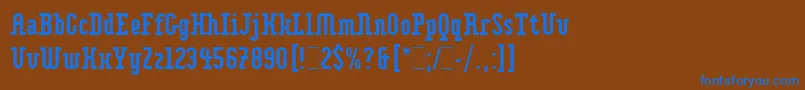 Шрифт ImpaktLetPlain.1.0 – синие шрифты на коричневом фоне